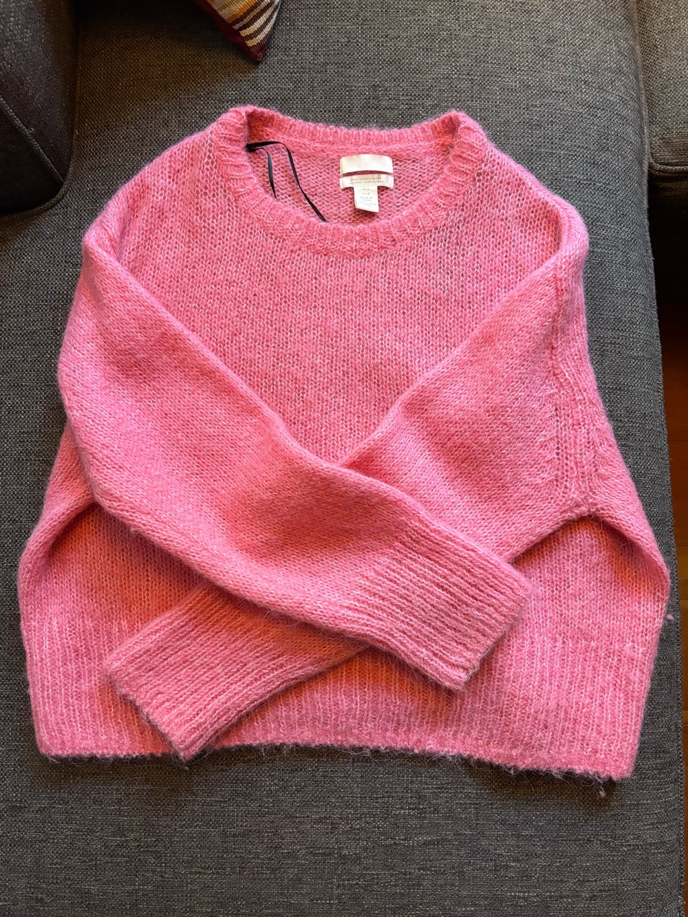 H&M Pink Fuzzy Crewneck Sweater